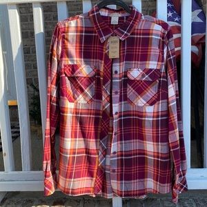 NEW! Duluth Trading Co Women’s Crosscut Wicking Flannel Shirt, Size: Large